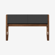 The Classic Headboard - CL is shown from the front, featuring modern wooden construction with a dark gray upholstered cushion, set against a plain white background.